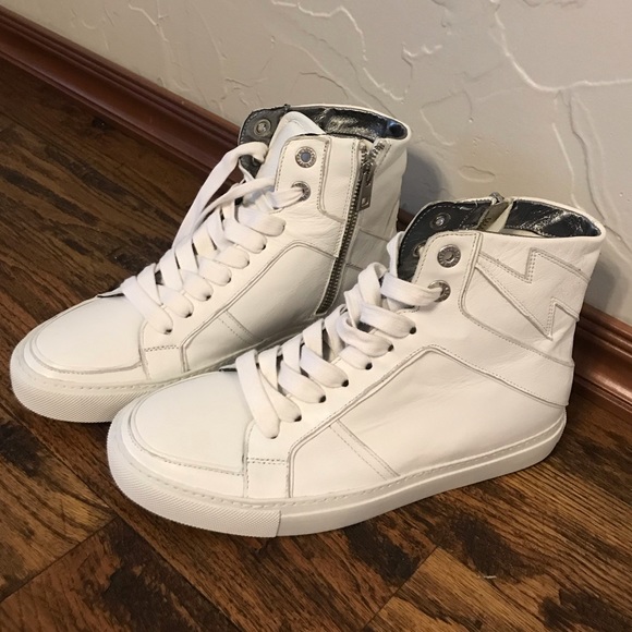 zadig and voltaire white high tops